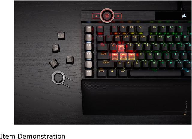 Alt view image 10 of 9 - Corsair K100 RGB Mechanical Gaming Keyboard - CHERRY MX SPEED RGB Silver Keyswitches - AXON Hyper-Processing Technology for 4x Faster Throughput - 44-Zone RGB LightEdge - PBT Double-Shot Keycaps