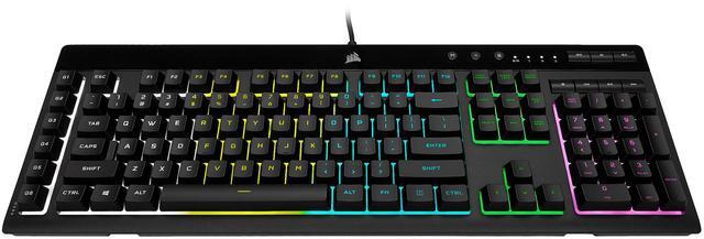 Alt view image 5 of 20 - Corsair K55 RGB PRO Membrane Wired Gaming Keyboard – IP42 Dust and Spill-Resistant, 6 Macro Keys w/ Elgato Integration, iCUE Compatible – Black