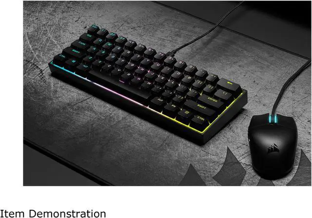 Alt view image 13 of 15 - Corsair K65 RGB MINI 60% Mechanical Gaming Keyboard (Customizable Per-Key RGB Backlighting, CHERRY MX Speed Mechanical Keyswitches, Detachable USB Type-C Cable, AXON Hyper-Processing Technology) Black