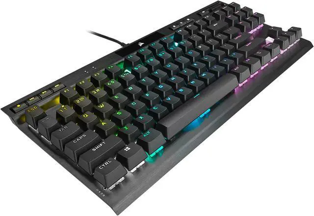 Alt view image 3 of 15 - CORSAIR K70 RGB TKL – CHAMPION SERIES Tenkeyless Mechanical Gaming Keyboard - CHERRY MX SPEED Keyswitches - Durable Aluminum Frame - Per-Key RGB LED Backlighting - Detachable USB Type-C Cable