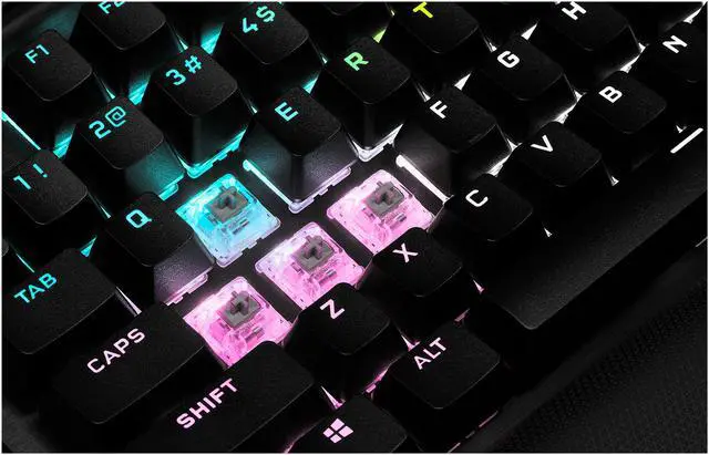 Alt view image 13 of 15 - CORSAIR K70 RGB TKL – CHAMPION SERIES Tenkeyless Mechanical Gaming Keyboard - CHERRY MX SPEED Keyswitches - Durable Aluminum Frame - Per-Key RGB LED Backlighting - Detachable USB Type-C Cable