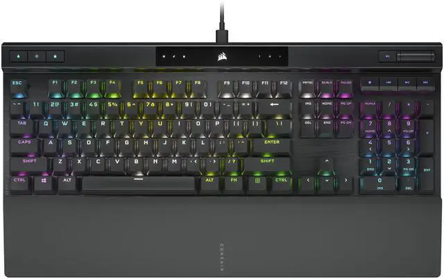 Main image of Corsair K70 RGB PRO Wired Mechanical Gaming Keyboard (CHERRY MX RGB Speed Switches: Linear and Rapid, 8,000Hz Hyper-Polling, PBT DOUBLE-SHOT PRO Keycaps, Soft-Touch Palm Rest) QWERTY, NA - Black