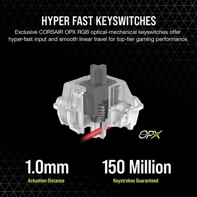 Alt view image 10 of 13 - Corsair K70 RGB PRO Wired Mechanical Gaming Keyboard (CHERRY MX RGB Speed Switches: Linear and Rapid, 8,000Hz Hyper-Polling, PBT DOUBLE-SHOT PRO Keycaps, Soft-Touch Palm Rest) QWERTY, NA - Black