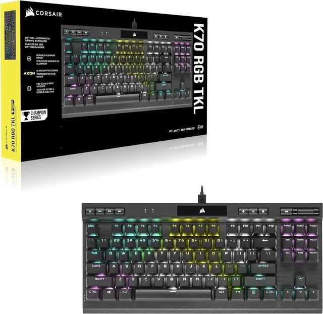 Alt view image 6 of 11 - Corsair K70 RGB TKL CHAMPION SERIES Optical-Mechanical Gaming Keyboard - OPX RGB Switches, PBT Double-Shot Keycaps, Detachable USB-C Cable - Black