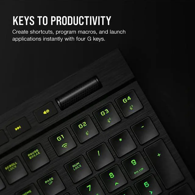 Alt view image 7 of 11 - Corsair K100 AIR Wireless RGB Mechanical Gaming Keyboard - Ultra-Thin, Sub-1ms Slipstream , Low-Latency Bluetooth, Cherry MX Ultra Low Profile Keyswitches - NA Layout, QWERTY - Black