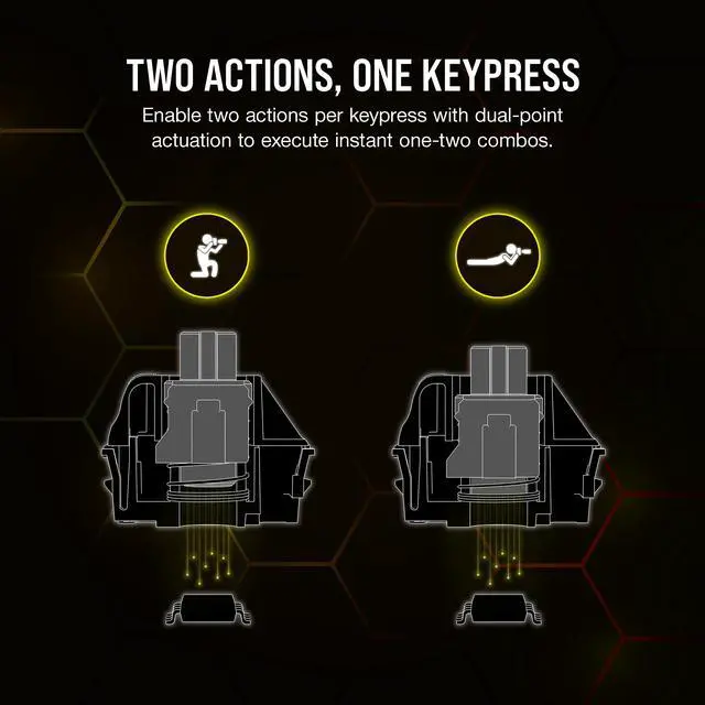 Alt view image 7 of 20 - CORSAIR K70 MAX RGB Magnetic-Mechanical Gaming Keyboard - Adjustable CORSAIR MGX Switches, Dedicated Media Controls, CORSAIR AXON, Aluminum Frame - Steel Gray