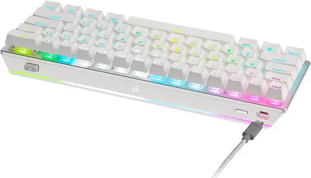 Alt view image 4 of 14 - Corsair K70 PRO MINI WIRELESS RGB 60% Mechanical Gaming Keyboard - Fastest Sub-1ms Wireless, Swappable CHERRY MX Red Keyswitches, Aluminum Frame, PBT Double-Shot Keycaps - NA Layout, QWERTY - White