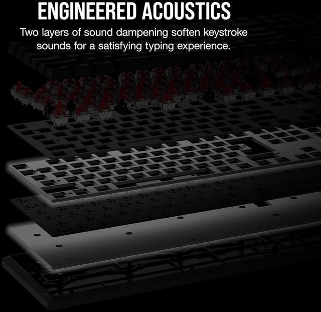 Alt view image 8 of 15 - CORSAIR K70 CORE RGB Mechanical Gaming Keyboard - CORSAIR Red Linear Switches - Sound Dampening - Rotary Dial - Aluminum Top Plate - Onboard Storage - Black