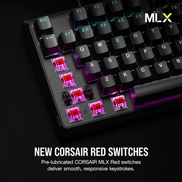 Alt view image 13 of 15 - CORSAIR K70 CORE RGB Mechanical Gaming Keyboard - CORSAIR Red Linear Switches - Sound Dampening - Rotary Dial - Aluminum Top Plate - Onboard Storage - Black
