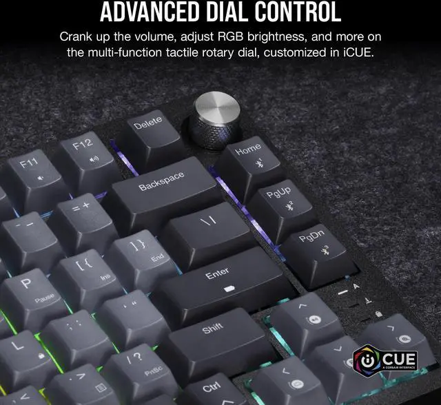 Alt view image 10 of 20 - CORSAIR K65 PLUS WIRELESS 75% RGB Mechanical Gaming Keyboard - Pre-Lubricated CORSAIR MLX Red Linear Switches - 2.4GHz Wireless - Bluetooth®