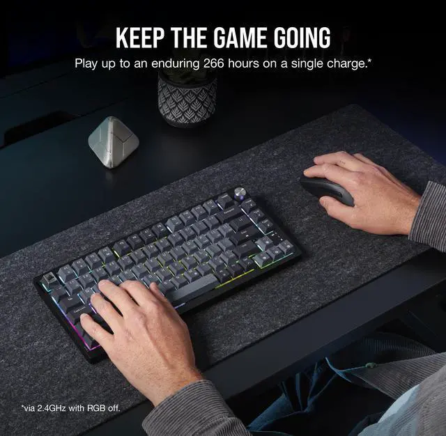 Alt view image 12 of 20 - CORSAIR K65 PLUS WIRELESS 75% RGB Mechanical Gaming Keyboard - Pre-Lubricated CORSAIR MLX Red Linear Switches - 2.4GHz Wireless - Bluetooth®