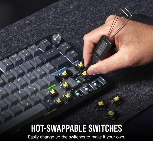 Alt view image 13 of 20 - CORSAIR K65 PLUS WIRELESS 75% RGB Mechanical Gaming Keyboard - Pre-Lubricated CORSAIR MLX Red Linear Switches - 2.4GHz Wireless - Bluetooth®