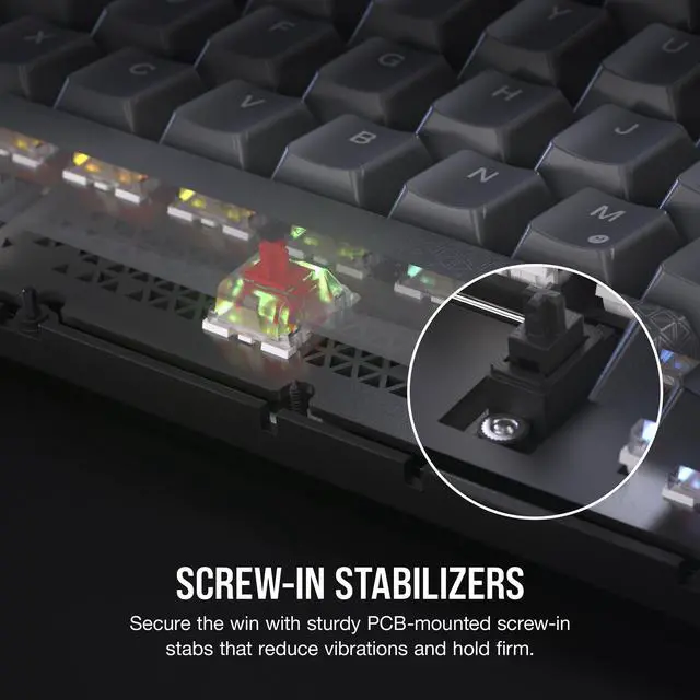Alt view image 14 of 20 - CORSAIR K65 PLUS WIRELESS 75% RGB Mechanical Gaming Keyboard - Pre-Lubricated CORSAIR MLX Red Linear Switches - 2.4GHz Wireless - Bluetooth®