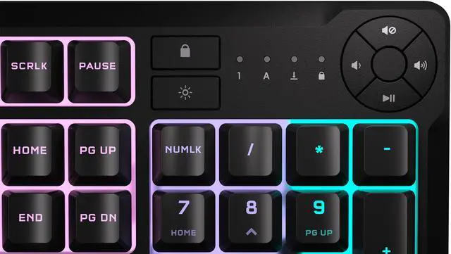 Alt view image 6 of 8 - CORSAIR K55 CORE RGB Gaming Keyboard - Ten-Zone RGB - Four Dedicated Media Keys - Quiet, Responsive Switches - 300ml Spill Resistance - CORSAIR iCUE