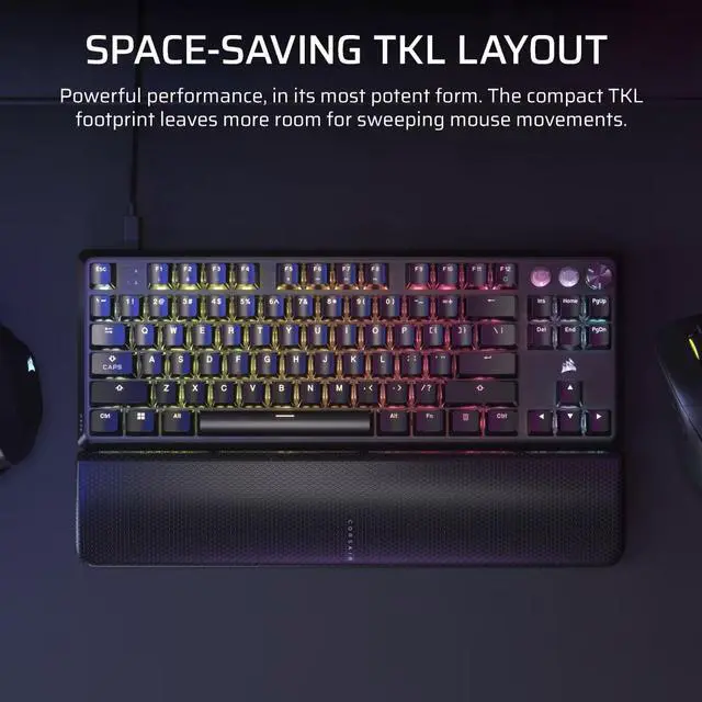 Alt view image 6 of 14 - CORSAIR K70 PRO TKL Hall Effect Programmable Keyboard - CORSAIR MGX Hyperdrive magnetic Switches - Hall Effect - Rapid trigger - 8000Hz hyper-pollin