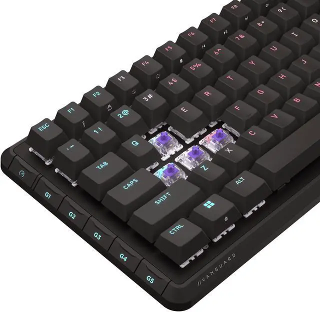 Alt view image 2 of 9 - Corsair Vanguard 96 Wired Mechanical Gaming Keyboard – 96% Layout, MLX Plasma Linear Switches, 8000Hz Polling, LCD Display, Virtual Stream Deck, G-Keys, SOCD Flashtap, QWERTY US – Black