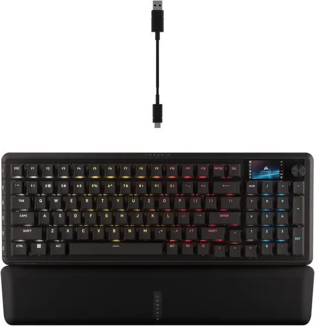 Alt view image 8 of 9 - Corsair Vanguard 96 Wired Mechanical Gaming Keyboard – 96% Layout, MLX Plasma Linear Switches, 8000Hz Polling, LCD Display, Virtual Stream Deck, G-Keys, SOCD Flashtap, QWERTY US – Black