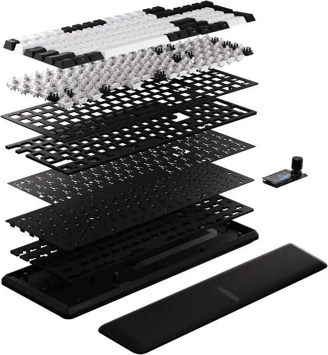 Alt view image 2 of 9 - Corsair Vanguard 96 Wired Mechanical Gaming Keyboard – 96% Layout, MLX Pulse Switches, 8000Hz Polling, LCD Display, Virtual Stream Deck, G-Keys, SOCD Flashtap, QWERTY US – Dual Tone