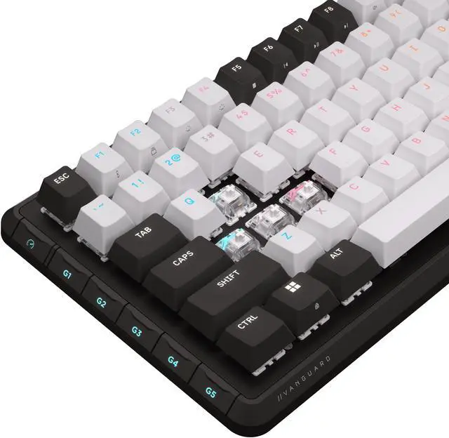 Alt view image 5 of 9 - Corsair Vanguard 96 Wired Mechanical Gaming Keyboard – 96% Layout, MLX Pulse Switches, 8000Hz Polling, LCD Display, Virtual Stream Deck, G-Keys, SOCD Flashtap, QWERTY US – Dual Tone