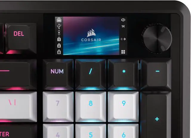 Alt view image 6 of 9 - Corsair Vanguard 96 Wired Mechanical Gaming Keyboard – 96% Layout, MLX Pulse Switches, 8000Hz Polling, LCD Display, Virtual Stream Deck, G-Keys, SOCD Flashtap, QWERTY US – Dual Tone