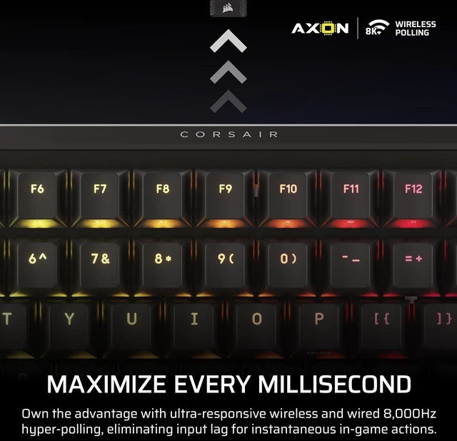 Alt view image 3 of 13 - Corsair VANGUARD 96 WIRLESS Mechanical Gaming Keyboard - CH-91F901E-NA