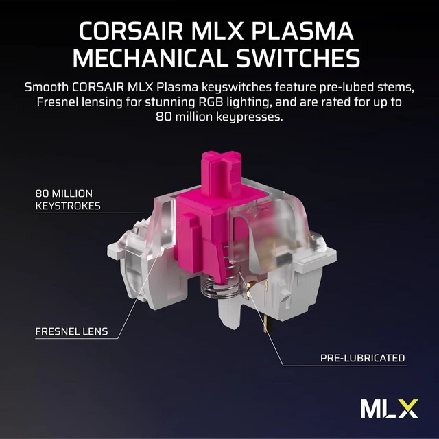Alt view image 9 of 13 - Corsair VANGUARD 96 WIRLESS Mechanical Gaming Keyboard - CH-91F901E-NA