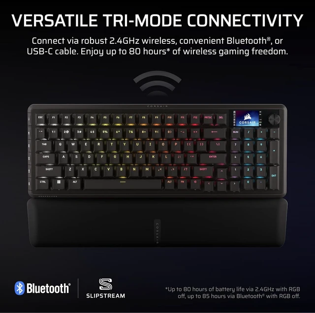 Alt view image 12 of 13 - Corsair VANGUARD 96 WIRLESS Mechanical Gaming Keyboard - CH-91F901E-NA