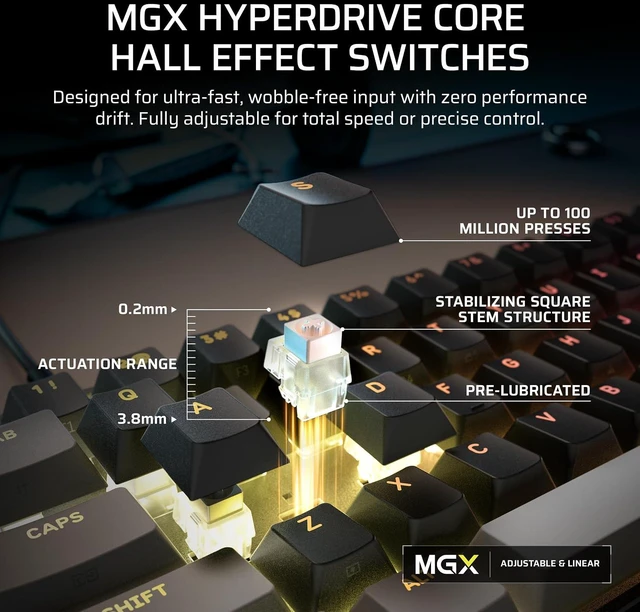 Alt view image 3 of 11 - Corsair Clipper PRO MINI 60 Hall Effect Gaming Keyboard – US QWERTY – SOCD, Rapid Trigger, 8000Hz, Adjustable Actuation, IP57 Water & Dust, PBT Double Shot, Wired, RGB, FPS, for Windows PC & Mac,Black