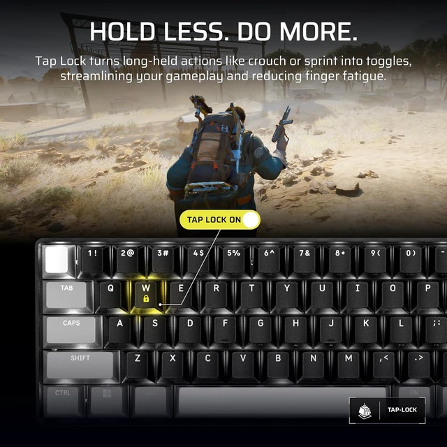 Alt view image 6 of 11 - Corsair Clipper PRO MINI 60 Hall Effect Gaming Keyboard – US QWERTY – SOCD, Rapid Trigger, 8000Hz, Adjustable Actuation, IP57 Water & Dust, PBT Double Shot, Wired, RGB, FPS, for Windows PC & Mac,Black