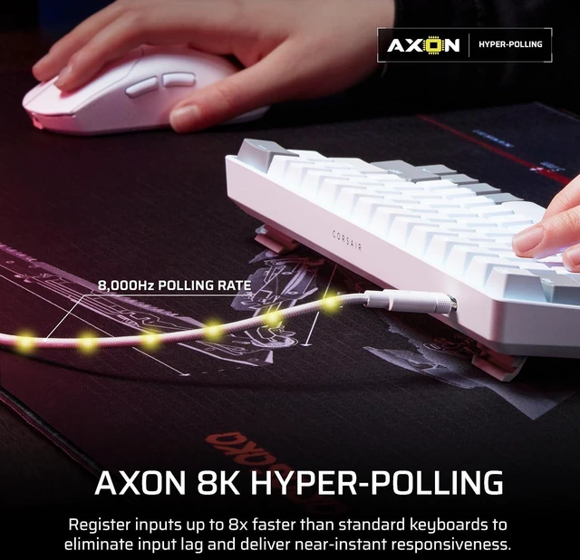 Alt view image 8 of 11 - Corsair Clipper PRO MINI 60 Hall Effect Gaming Keyboard – US QWERTY – White