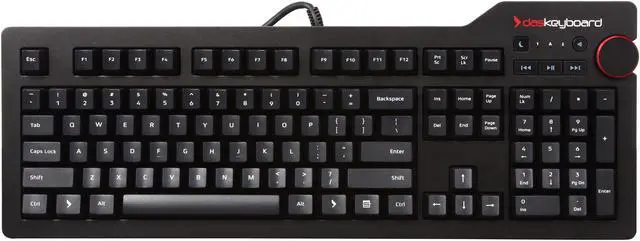 Alt view image 2 of 5 - Das Keyboard 4 Professional Wired Mechanical Keyboard, Cherry MX Brown Mechanical Switches, 2-Port USB 3.0 Hub, Volume Knob, Aluminum Top (104 Keys, Black)