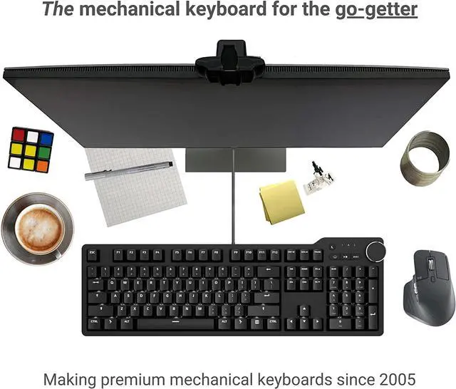 Alt view image 6 of 6 - Das Keyboard 6 Professional Backlit Wired Mechanical Keyboard – Tactile Cherry MX Brown Switches, Shine-Through Keycaps, 2-Port USB C Hub, Media Controls, Durable Aluminum Enclosure, Volume Knob, NKRO