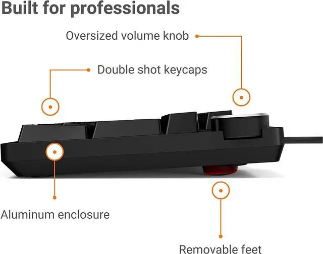 Alt view image 4 of 6 - Das Keyboard 6 Professional Backlit Wired Mechanical Keyboard – Tactile Cherry MX Brown Switches, Shine-Through Keycaps, 2-Port USB C Hub, Media Controls, Durable Aluminum Enclosure, Volume Knob, NKRO