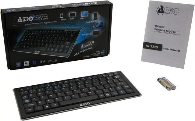 Alt view image 4 of 4 - AZIO KB334B Black 80 Normal Keys Bluetooth Wireless Mini Keyboard (work with iPhone, iPad, Android 3.0)