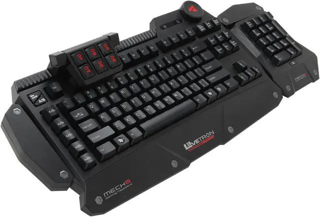 Alt view image 4 of 7 - AZIO KB577U Levetron Mech5 Mechanical Keyboard w/ Cherry Black MX Switches