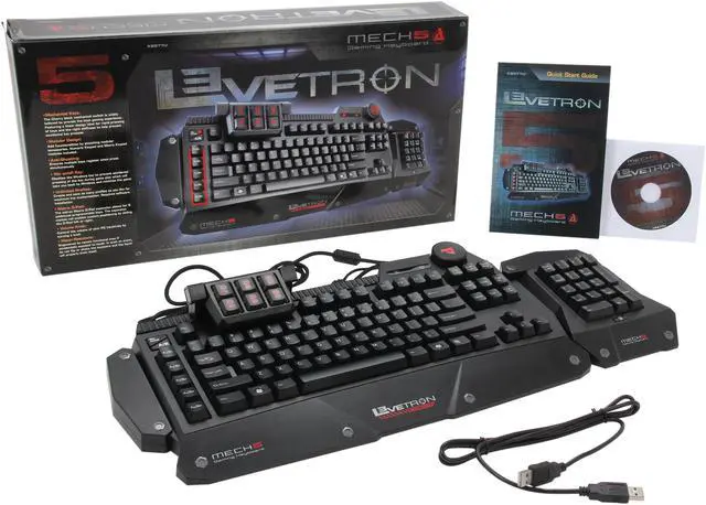 Alt view image 7 of 7 - AZIO KB577U Levetron Mech5 Mechanical Keyboard w/ Cherry Black MX Switches