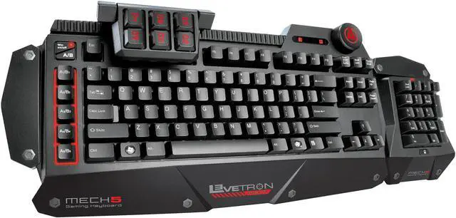 Main image of AZIO KB577U Levetron Mech5 Mechanical Keyboard w/ Cherry Black MX Switches