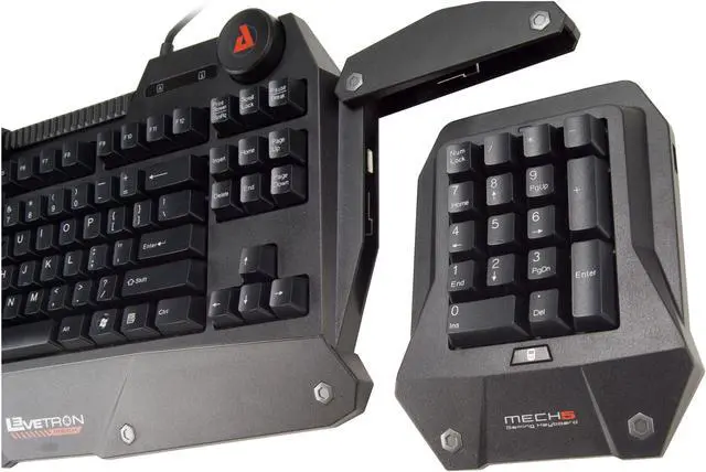 Alt view image 3 of 7 - AZIO KB577U Levetron Mech5 Mechanical Keyboard w/ Cherry Black MX Switches