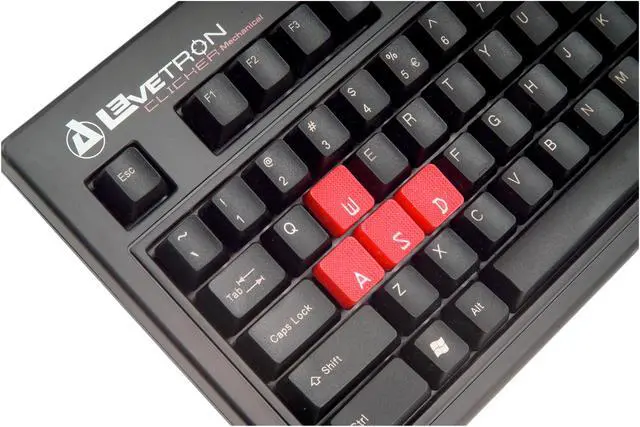 Alt view image 2 of 7 - AZIO Levetron Clicker KB528U Black 104 Normal Keys USB Wired Standard Mechanical Keyboard