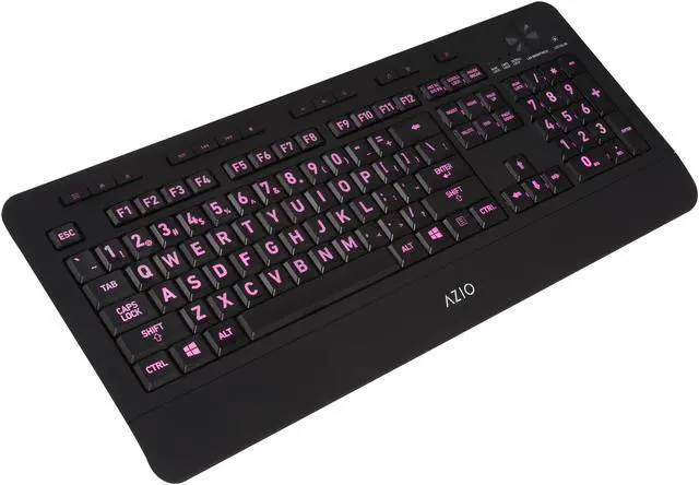 Alt view image 4 of 15 - AZIO KB506U Large Print 5-Color Backlit Wired Keyboard