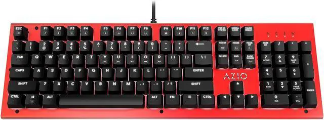 Alt view image 3 of 6 - AZIO MK HUE Red USB Backlit Mechanical Keyboard