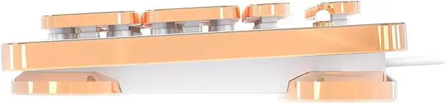 Alt view image 5 of 8 - AZIO Typewriter Inspired Mechanical Keyboard MK-Retro-02 White / Gold