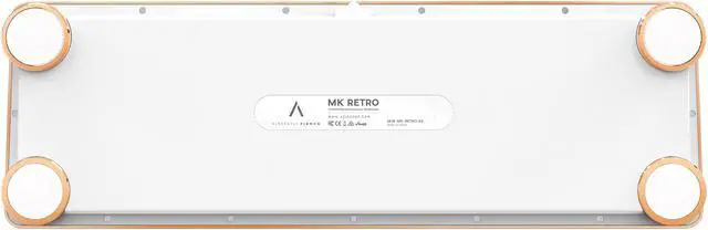 Alt view image 8 of 8 - AZIO Typewriter Inspired Mechanical Keyboard MK-Retro-02 White / Gold