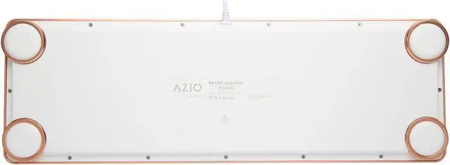 Alt view image 5 of 5 - Retro Classic Mechanical Keyboard, White Leather with Copper ZA Trim, Orange LED