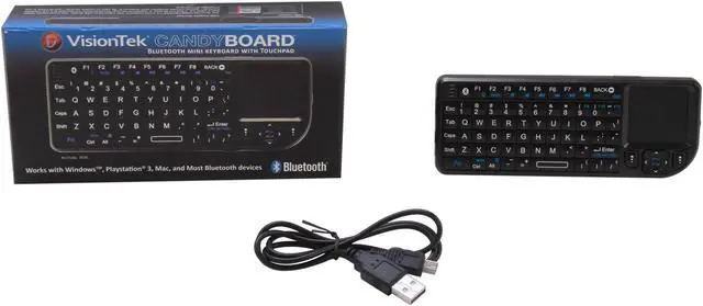 Alt view image 6 of 6 - VisionTek Candyboard 900335 Black 69 Normal Keys Bluetooth Wireless Mini Keyboard