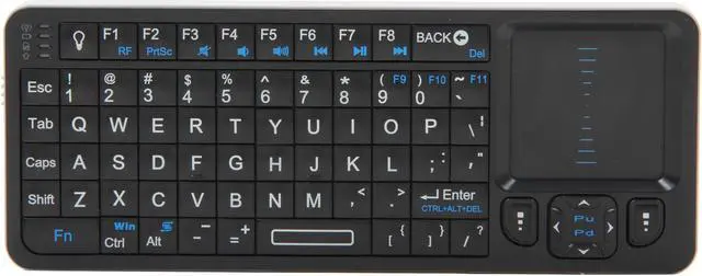Alt view image 2 of 7 - VisionTek Candyboard Keyboard with Touchpad and Built in IR Remote 900507 Black USB RF Wireless Mini Keyboard
