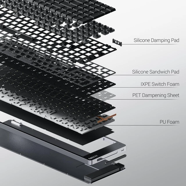 Alt view image 4 of 9 - LOFREE Flow2 Low-Profile 84 Keys Mechanical Keyboard, Aluminum Alloy with Pulse Tactile Switches, Rechargeable Wireless Keyboards with 3 Mode Connections for Windows, macOS -Black