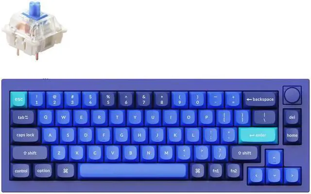 Main image of Keychron Q2 Mechanical Keyboard SF Layout RGB - Hotswap - with Knob - Blue - Gateron Pro Blue
