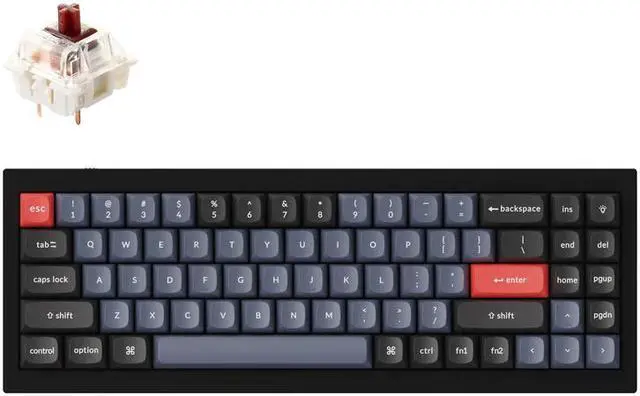 Main image of Keychron Q7 Mechanical Keyboard 70% Layout RGB - Hotswap - Black - Gateron Pro Brown