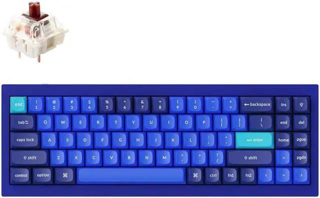 Main image of Keychron Q7 Mechanical Keyboard 70% Layout RGB - Hotswap - Blue - Gateron Pro Brown